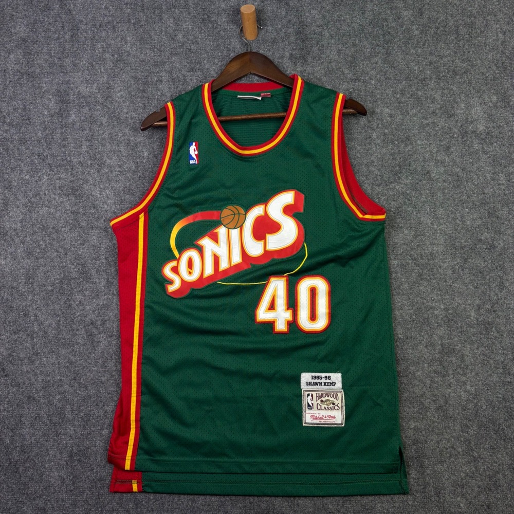 Mitchell & Ness Shawn Kemp Sonics Jersey Mens M Green 1995-96 Hardwood Classics